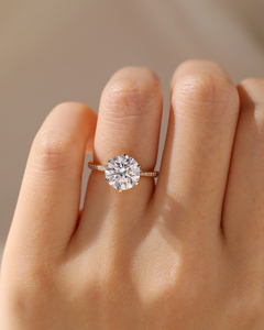 Bague en diamant de laboratoire taille brillant radieuse, design unique, or massif 9K 10K 14K 18K, bijoux de fiançailles et de mariage pour femme - Product Image 3