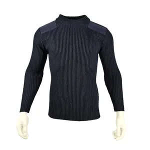 Jersey de Invierno Estándar para hombres y adultos, suéter de lana de seguridad táctica con cuello de tortuga y parche para el hombro