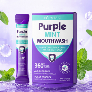 KORMESIC Marque Privée Bain de Bouche Menthe Violette 10ml Soin Dentaire Blanchiment des Dents Fraîcheur Ultime pour Hôtels - Product Image 1