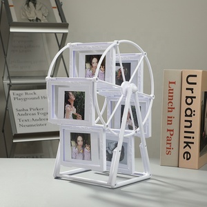 Cadre de carte <span class=keywords><strong>photo</strong></span> en acrylique avec roue rotative vintage pour décoration d'intérieur pour six photos - Product Image 3