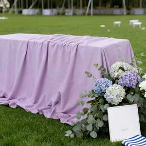 Cotton Solid Color Soft Rustic Frayed Edge Reusable Wedding <b>Party</b> Outdoor Dining Decoration <b>Tablecloth</b> - Product Image 3