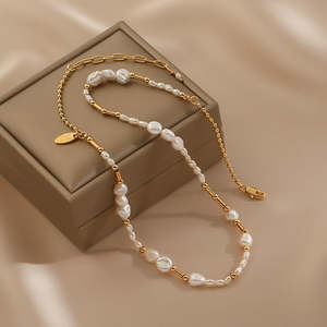 Vintage Baroque Freshwater Pearl Necklace Women's Elegant <b>Fine</b> <b>Jewelry</b> <b>Set</b> - Product Image 5