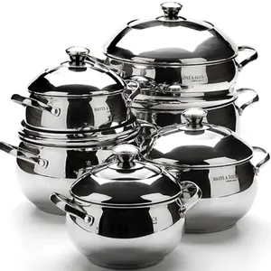 Heavy Non Stick Cookware Sustainable Eco Friendly Cookware Steamer Stainless Steel 50 Pieces Cookware Set Parts