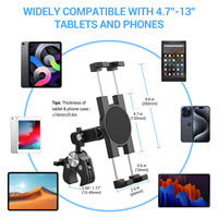 Rotation à 360 degrés magique pour bras vélo moto guidon pince pince support pour téléphone et tablette PC supports