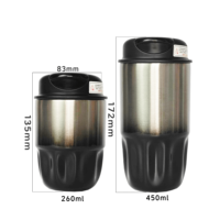 Mug de voyage isotherme en acier inoxydable 450 ml, anti-fuite, avec base en silicone antidérapante et motif floral, idéal pour la voiture, le bureau et les trajets quotidiens