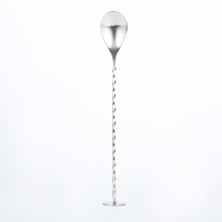 Cuillère à mélanger torsadée classique en acier inoxydable pour barman, fourchette à cocktail, cuillère à mélanger torsadée