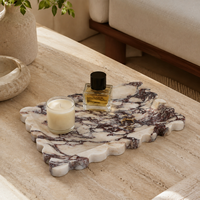 Plateau en marbre Calacatta Viola WeiVibe, pierre naturelle irrégulière, organisateur de vanité multifonction moderne, vaisselle de cuisine à veines blanches