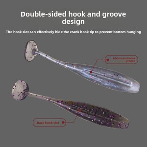 Leurre souple personnalisable en forme de queue de T, 46cm/6cm/7cm, lot de 8, sans hameçons, pour la pêche au bar - Product Image 2