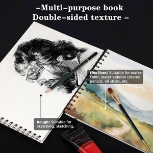 Panwenbo A3 <span class=keywords><strong>A4</strong></span> A5 24 <span class=keywords><strong>fogli</strong></span> 180gsm pittura ad acquerello a freddo senza acido carta tampone libro acquerello rilegato a spirale - Product Image 4