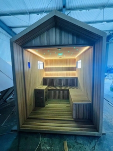 Gran oferta <span class=keywords><strong>de</strong></span> fábrica, sala <span class=keywords><strong>de</strong></span> Sauna <span class=keywords><strong>de</strong></span> lujo para exteriores, cabina <span class=keywords><strong>de</strong></span> jardín <span class=keywords><strong>de</strong></span> sauna <span class=keywords><strong>de</strong></span> vapor <span class=keywords><strong>de</strong></span> <span class=keywords><strong>madera</strong></span> <span class=keywords><strong>de</strong></span> <span class=keywords><strong>cedro</strong></span>/cicuta - Product Image 4