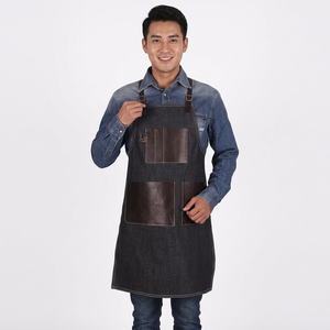 Tablier en jean sans manches personnalisable, durable et confortable avec poches imperméables pour la cuisine, la pâtisserie, la grillade, le barbier – Tabliers en coton - Product Image 2