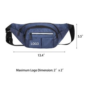 Sac banane unisexe d'extérieur, pochette pratique pour téléphone, sac à bandoulière en nylon avec fermeture éclair, sac banane élégant pour le voyage - Product Image 4