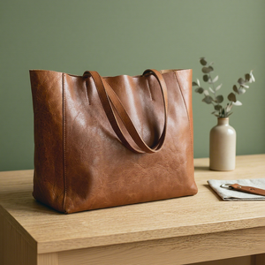 Cadeau d'anniversaire BS International, pochette en cuir véritable pour femmes, personnalisée avec la marque, durable, légère, grande capacité, fermeture à glissière - Product Image 1