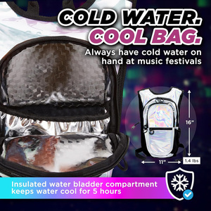 Nhà máy ngoài trời Hydration vest thể thao nước bàng quang Ba lô Laser Holographic Hydration Gói chống nước Tính năng - Product Image 3