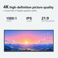 Monitor Gaming IPS de 34 Pulgadas, 4K, 144Hz, 100% SRGB, Tiempo de Respuesta de 1ms, Relación de Aspecto 21:9, 3440x1440 LCD, Soporte Ajustable en Altura, DP