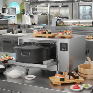 Machine à cuire le riz à <span class=keywords><strong>sushi</strong></span> professionnelle en acier inoxydable, électrique, à économie d'énergie, facile à nettoyer, équipement de restauration commercial de grande capacité - Product Image 1