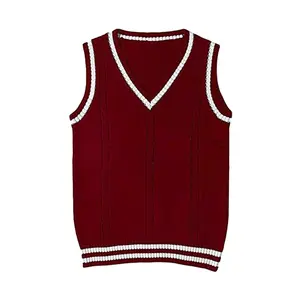 Vent d'école personnalisé garçons et filles et adolescents gilet <span class=keywords><strong>sans</strong></span> manches <span class=keywords><strong>pull</strong></span> tricoté <span class=keywords><strong>pull</strong></span> rayé - Product Image 1