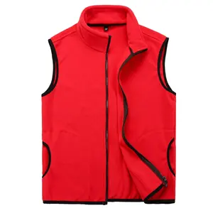 Custom Logo Embroidery and Warm Winter Polar Fleece Waistcoat Men's Wholesale Sleeveless for Outdoor Clothing Logo Fleece Vest