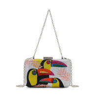 Pochette de soirée bordeaux en velours avec fermoir strass étincelant, sac de soirée formel
