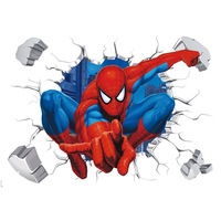 Autocollants muraux 3D Spiderman en PVC imperméable et écologique pour chambre d'enfant, décoration de chambre à coucher, décoration de la maison, DIY multifonctionnel super