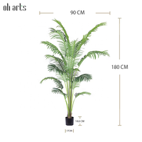 Vente en gros de bonsaïs en plastique de différentes tailles pour la décoration de jardin, plante à feuilles hawaïennes pour la décoration intérieure et extérieure, palmier artificiel