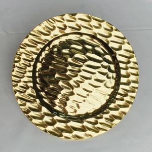 Différents Styles Rond Or Vintage Dentelle Textures Uniques Double Placage Isolation Thermique <span class=keywords><strong>Bol</strong></span> De Fruits Plateau Décoratif Chargeur Plaque - Product Image 4