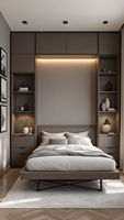 Lit mural pliant modulaire sur mesure, moderne, gain de place, en bois, avec montage facile, ensemble de meubles pour la maison