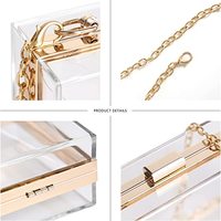 Sac à main transparent pour femmes Acrylique Transparent Clutch Bag Shoulder Handbag Gold Chain Strap Single Hasp Rectangle Customized Logo Acceptable