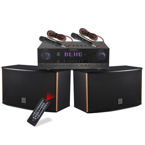 Professional Home KTV Sound System Party Audio Speaker Equipment With Two <b>Wireless</b> <b>Microphones</b> Wooden Home KTV Sound Sys - Product Image 1