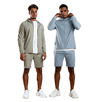 Ensemble de survêtement sportif à capuche avec logo personnalisé pour hommes, coupe-vent technique