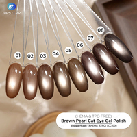 Vernis à ongles gel effet œil de chat marron nacré sans HEMA ni TPO, vernis à ongles gel réfléchissant scintillant, vernis à ongles gel œil de chat nacré très brillant, marque privée