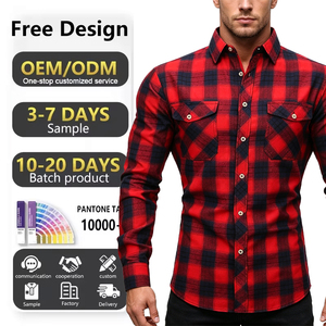 High Quality Wholesale Comfortable Plaid Polyester Cotton Long Sleeve Casual <strong>Fleece</strong> Men Flannel <strong>Shirt</strong> - Product Image 2