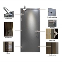 Porte coupe-feu industrielle en acier à battant unique, ignifugée, verrouillable, sécurisée, surface finie, à pousser-tirer, pour hôtels, écoles et bâtiments
