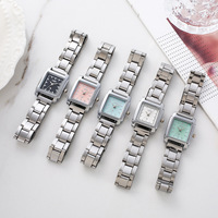 Jam Tangan Swiss Dial Kecil Bisnis Pria & Wanita dengan Sabuk Baja Retro Eropa & Amerika Serikat, Mode Mewah Ringan, Grosir