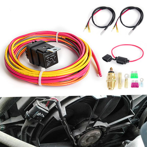 Dual <b>Electric</b> Cooling Fan Thermostat Wiring Harness 12V 40A Automotive Relay <b>Kit</b> for Retrofit Upgrade - Product Image 3