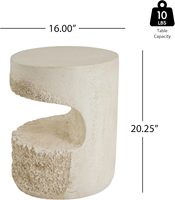 Table d'appoint ronde décorative moderne MGO de 20,25 pouces, avec texture similaire au marbre, adaptée aux balcons de jardin