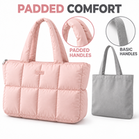 Sac à main en nylon matelassé personnalisé pour les trajets quotidiens et les escapades du week-end, intérieur spacieux avec larges poignées d'épaule