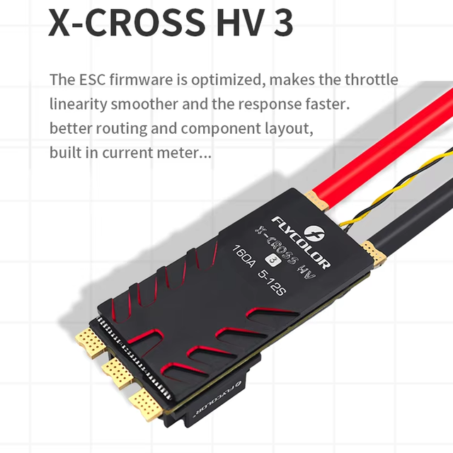 FLYCOLOR X-cross HV3 High Voltage 5-12S 60A 80A 120A 160A BL-32 Bit ESC for FPV Racing Drone