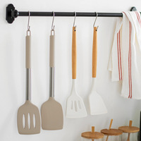 2 PCS Pince à spatule en silicone pour la cuisson des œufs, des crêpes et de la chaleur pour le barbecue.