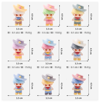 Figurine de cowboy western miniature 3D floquée de dessin animé DIY, jouet pour enfants, ornement, accessoires d'art en résine pour sac surprise mystère