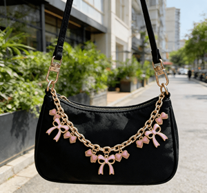 Nouvelle Chaîne d'Extension de Sangle de <span class=keywords><strong>Sac</strong></span>, Breloque de <span class=keywords><strong>Sac</strong></span> de Luxe Style Europé<span class=keywords><strong>en</strong></span> et Américain <span class=keywords><strong>avec</strong></span> Perles, Fleurs, Papillons et Nœuds - Product Image 3