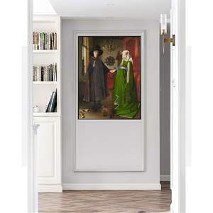 Retrato de Arnolfini de Jan Van Eyck, reproducción de arte al óleo famoso, decoración de pared clásica personalizada, decoraciones para el hogar, fábrica al por mayor - Product Image 4