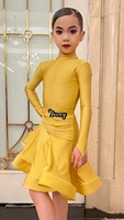 Robe de danse latine Venny en spandex/nylon, ensembles professionnels conformes aux réglementations pour les filles et les enfants, pour les spectacles