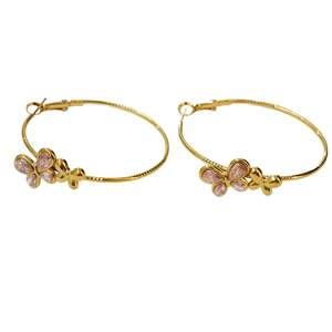Pendientes de Aro de Cristal, Chapados en Oro, Acero Inoxidable 316L, Diseño de Mariposa, para Mujer, Joyería de Moda - Product Image 1