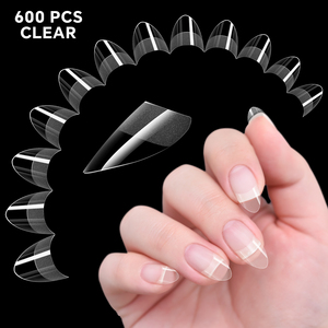 600 faux ongles longs semi-couvrants en ABS, transparents, sans lime, 12 tailles, durables, pour extension de manucure en salon - Product Image 6