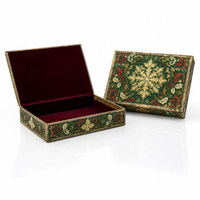 Boîte cadeau rigide de Noël avec logo personnalisé, couvercle à charnière, doublure en velours et estampage à chaud doré pour emballage de fêtes, vente en gros