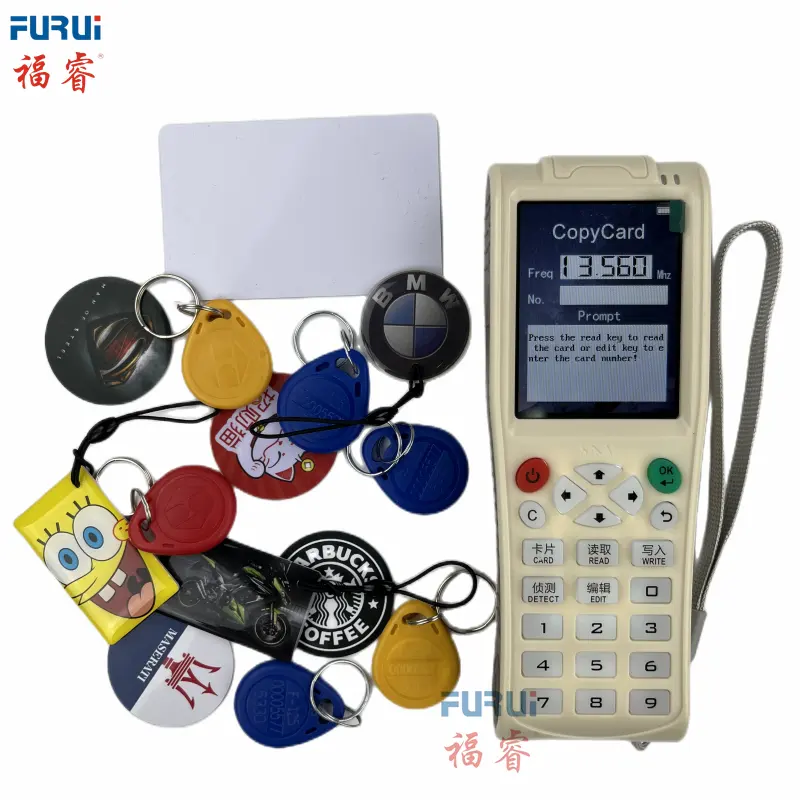 핸드 헬드 rfid 스마트 카드 키 체인 리더 13.56mhz 장거리 USB 인터페이스 데스크탑 rfid 리더 라이터 클론 머신