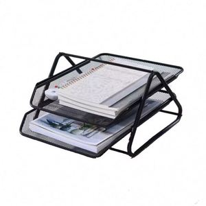 Metal Desktop Document <b>Paper</b> File Organizer Office Rack Holder with Stand File Trays - Product Image 2