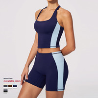 Ensemble de sport pour femme : débardeur de yoga effet amincissant et élastique avec empiècements contrastants, style « Naked »