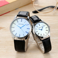 Montres en Cuir pour Amoureux, Grandes et Petites, Occasionnelles, Style Western, Montre de Couple Homme avec Logo, Verre Dôme, Mouvement à Quartz